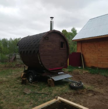 Монтаж бани-бочки №413 от 23.04.2021 в Шатуре